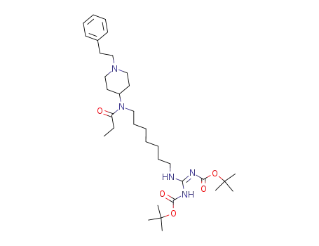 N-[7-(N<sup>2</sup>,N<sup>3</sup>-bis(tert-butoxycarbonyl)guanidino)heptyl]-N-(1-phenethylpiperidin-4-yl)propanamide