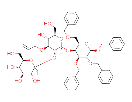 benzyl O-β-D-glucopyranosyl-(1->2)-O-(3-O-allyl-β-D-glucopyranosyl)-(1->4)-2,3,6-tri-O-benzyl-β-D-galactopyranoside