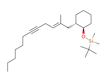 Molecular Structure of 101859-08-9 (tert-butyl(dimethyl)({(1S,2R)-2-[(2E)-2-methyldodec-2-en-5-yn-1-yl]cyclohexyl}oxy)silane)