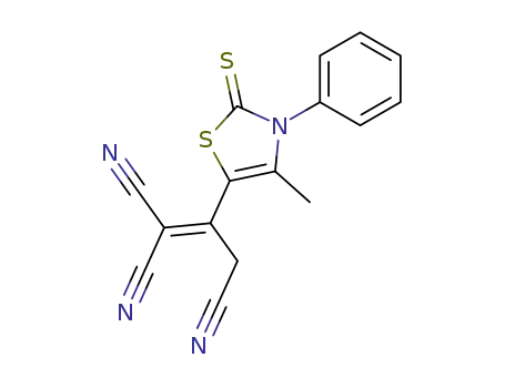 1-Propene-1,1,3-tricarbonitrile,
2-(2,3-dihydro-4-methyl-3-phenyl-2-thioxo-5-thiazolyl)-