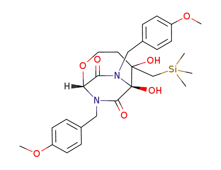 5,6-dihydroxy-7,9-bis(p-methoxybenzyl)-5-trimethylsilylmethyl-2-oxa-7,9-diazabicyclo<4.2.2>decane-8.10-dione