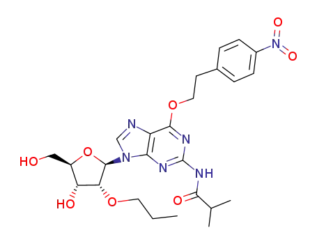 N-{9-((2R,3R,4R,5R)-4-Hydroxy-5-hydroxymethyl-3-propoxy-tetrahydro-furan-2-yl)-6-[2-(4-nitro-phenyl)-ethoxy]-9H-purin-2-yl}-isobutyramide