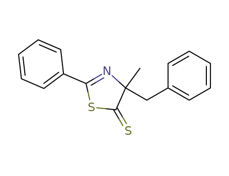 Molecular Structure of 114234-23-0 (5(4H)-Thiazolethione, 4-methyl-2-phenyl-4-(phenylmethyl)-)
