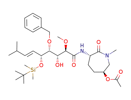 (3S,6S)-6-[((2R,3R,4R,5R,6E)-5-{[(tert-butyl)dimethylsilyl]oxy}-3-hydroxy-2-methoxy-8-methyl-4-(phenylmethoxy)non-6-enoyl)amino]-2,3,4,5,6,7-hexahydro-1-methyl-7-oxoazepin-3-yl acetate