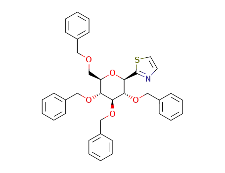 2-((3R,4S,5R,6R)-3,4,5-tris(benzyloxy)-6-(benzyloxymethyl)-2-(thiazol-2-yl)-tetrahydro-2H-pyran-2-yl)thiazole