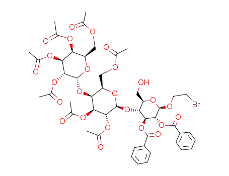 2-bromoethyl 2,3-di-O-benzoyl-4-O-<2,3,6-tri-O-acetyl-4-O-(2,3,4,6-tetra-O-acetyl-α-D-galactopyranosyl)-β-D-galactopyranosyl>-β-D-glucopyranoside
