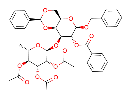benzyl 2-O-benzoyl-4,6-O-benzylidene-3-O-(2,3,4-tri-O-acetyl-α-L-rhamnopyranosyl)-β-D-galactopyranoside