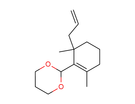 Molecular Structure of 152429-52-2 (6-allyl-2,6-dimethyl-1-cyclohexene-1-carbaldehyde trimethyleneacetal)