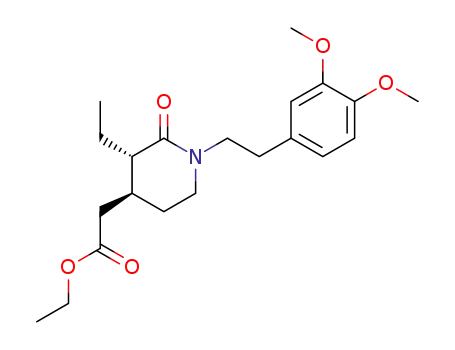 (3S,4S)-(+)-1-(3,4-dimethoxyphenethyl)-3-ethyl-2-oxo-4-piperidineacetic acid ethyl ester