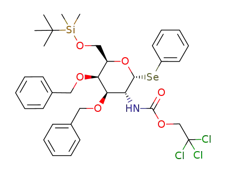 phenyl 3,4-di-O-benzyl-6-O-(tert-butyl-dimethyl-silyl)-1-seleno-2-deoxy-2-{[(2,2,2-trichloroethoxy)carbonyl]amino}-α-D-galactopyranoside