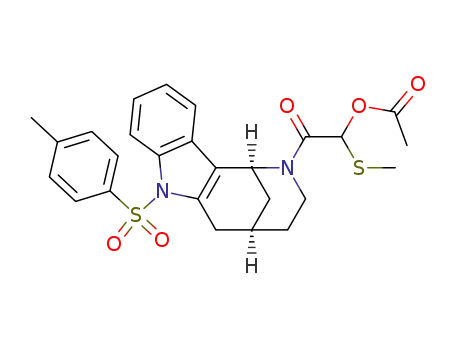 2-<acetoxy(methylthio)acetyl>-7-tosyl-1,2,3,4,5,6-hexahydro-1,5-methanoazocino<4,3-b>indole