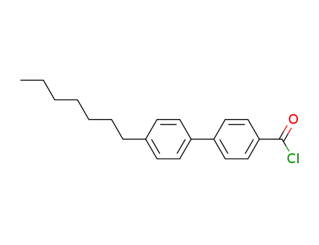 Molecular Structure of 58573-87-8 (p-Heptylbiphenyl-p'-carbonyl chloride)