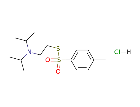 Molecular Structure of 139131-35-4 (S-[2-(dipropan-2-ylamino)ethyl] 4-methylbenzenesulfonothioate hydrochloride (1:1))