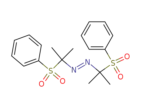 Molecular Structure of 93605-36-8 (Diazene, bis[1-methyl-1-(phenylsulfonyl)ethyl]-)