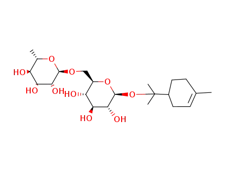 Molecular Structure of 133097-96-8 ((R,S)-α-terpinyl 6-O-(α-L-rhamnopyranosyl)-β-D-glucopyranoside)