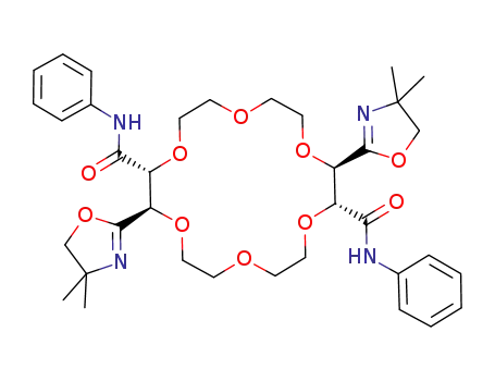 Molecular Structure of 111216-19-4 (syn-(2R,3R,11R,12R)-(+)-2,11-bis(4',4'-dimethyl-2-oxazoline-2-yl)-3,12-dicarboxanilide-1,4,7,10,13,16-hexaoxacyclooctadecane)