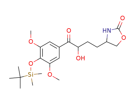 4-{4-[4-(tert-Butyl-dimethyl-silanyloxy)-3,5-dimethoxy-phenyl]-3-hydroxy-4-oxo-butyl}-oxazolidin-2-one