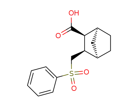 Molecular Structure of 128208-12-8 ((2S,3R)-cis-endo-3-(phenylsulfonylmethyl)bicyclo<2.2.1>heptane-2-carboxylic acid)