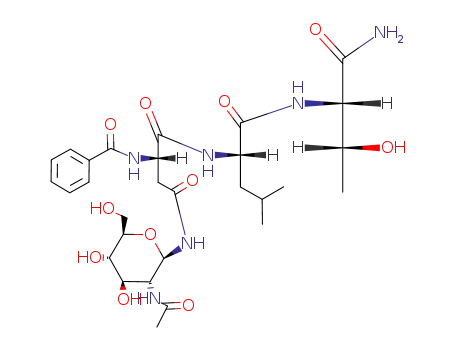 2-acetamido-1-N-<(N'-benzoylaspartylleucylthreoninamid)-4.1-yl>-2-deoxy-β-D-glucopyranosylamine