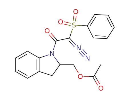 1H-Indole-2-methanol, 1-[diazo(phenylsulfonyl)acetyl]-2,3-dihydro-,
acetate (ester)