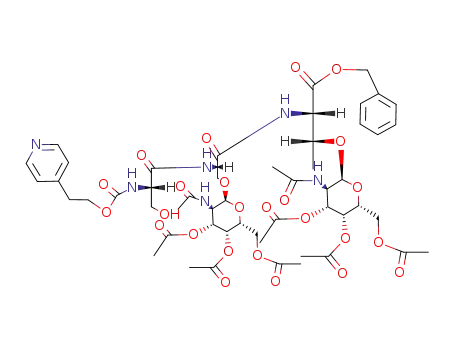 N-<2-(4-pyridyl)ethoxycarbonyl>-L-seryl-O-(2-acetamido-3,4,6-tri-O-acetyl-2-deoxy-α-D-galactopyranosyl)-L-seryl-O-(2-acetamido-3,4,6-tri-O-acetyl-2-deoxy-α-D-galactopyranosyl)-L-threonine benzyl ester
