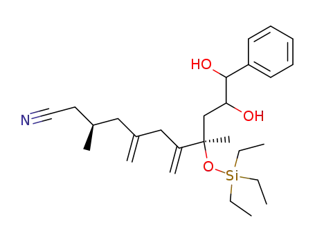 7-(3,4-dihydroxy-1-methyl-4-phenyl-1-triethylsilanyloxy-butyl)-3-methyl-5-methylene-oct-7-enenitrile