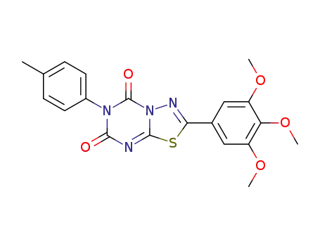 Molecular Structure of 125766-44-1 (6-(4-methylphenyl)-2-(3,4,5-trimethoxyphenyl)-5H-[1,3,4]thiadiazolo[3,2-a][1,3,5]triazine-5,7(6H)-dione)