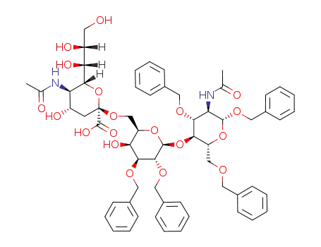 Benzyl-O-(5-acetamido-3,5-didesoxy-D-glycero-β-D-galacto-2-nonulopyranosylonsaeure)-(2->6)-O-(2,3-di-O-benzyl-β-D-galactopyranosyl)-(1->4)-2-acetamido-3,6-di-O-benzyl-2-desoxy-β-D-glucopyranosid