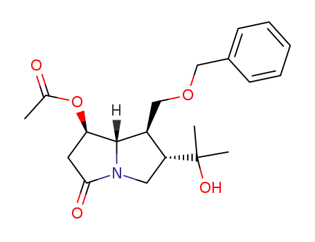 (+)-1(S)-acetoxy-7(S)-<(benzyloxy)methyl>-6(R)-(2-hydroxyprop-2-yl)-7a(R)-hexahydro-3H-pyrrolizin-3-one