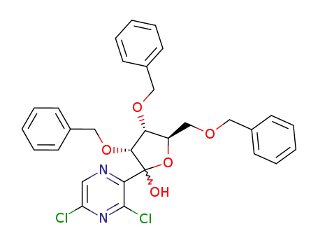 (3R,4R,5R)-3,4-Bis-benzyloxy-5-benzyloxymethyl-2-(3,5-dichloro-pyrazin-2-yl)-tetrahydro-furan-2-ol