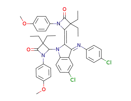 (Z)-4-((E)-5-CHLORO-3-(4-CHLOROPHENYLIMINO)-1-(3,3-DIETHYL-1-(4-METHOXYPHENYL)-4-OXOAZETIDIN-2-YL)INDOLIN-2-YLIDENE)-3,3-DIETHYL-1-(4-METHOXYPHENYL)AZETIDIN-2-ONE