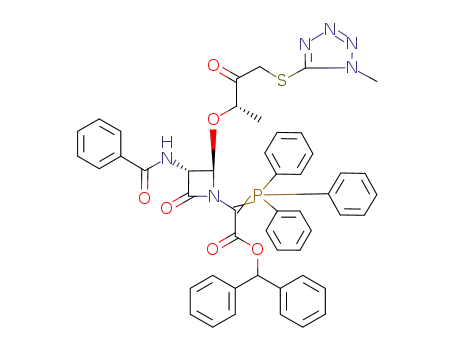 Molecular Structure of 90211-61-3 ((3R,4R)-4-{(1S)-3-(1-methyl-1H-tetrazole-5-yl)thio-2-oxo-1-methylpropoxy}-3-benzamido-1-(1-diphenylmethoxycarbonyl-1-triphenylphosphoranylidenemethyl)-azetidin-2-one)