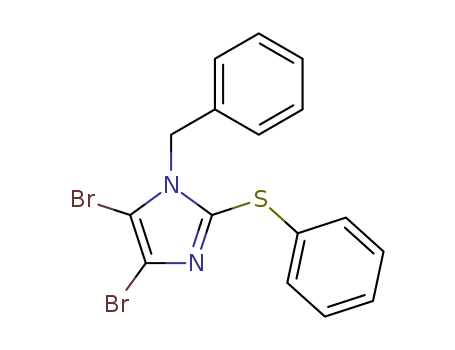 Molecular Structure of 101853-86-5 (1H-Imidazole, 4,5-dibromo-1-(phenylmethyl)-2-(phenylthio)-)