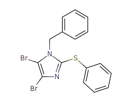 Molecular Structure of 101853-86-5 (1H-Imidazole, 4,5-dibromo-1-(phenylmethyl)-2-(phenylthio)-)