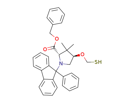 (2S,4R)-4-Mercaptomethoxy-3,3-dimethyl-1-(9-phenyl-9H-fluoren-9-yl)-pyrrolidine-2-carboxylic acid benzyl ester