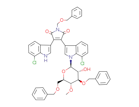 3,4-dihydro-3-<7-chloro-1H-indol-3-yl>-4-(7-chloro-1-(3,6-di-O-benzyl-4-O-methyl-β-D-glucopyranosyl)-1H-indol-3-yl)-1-(benzyloxymethyl)-1H-pyrrole-2,5-dione