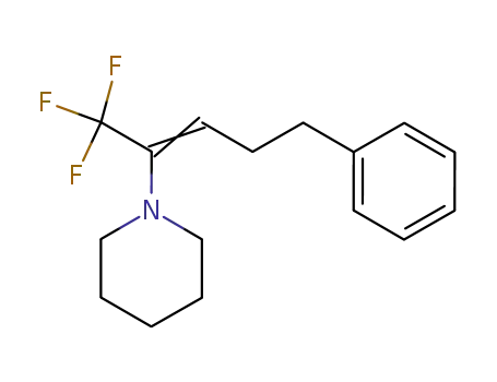 Molecular Structure of 122982-79-0 (1-((E)-4-Phenyl-1-trifluoromethyl-but-1-enyl)-piperidine)
