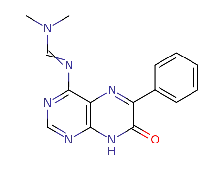 Molecular Structure of 174522-74-8 (Methanimidamide,
N'-(7,8-dihydro-7-oxo-6-phenyl-4-pteridinyl)-N,N-dimethyl-)