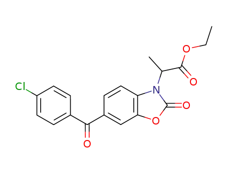 Molecular Structure of 76752-07-3 (2-[6-(4-Chloro-benzoyl)-2-oxo-benzooxazol-3-yl]-propionic acid ethyl ester)