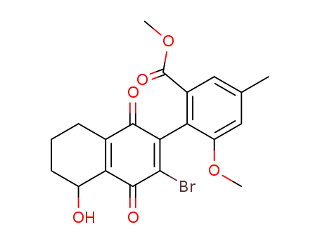 3-bromo-2-(2-methoxycarbonyl-6-methoxy-4-methyl)phenyl-5,6,7,8-tetrahydrojuglone