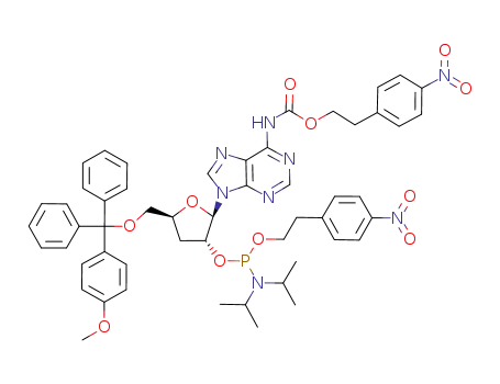 3'-deoxy-5'-O-(monomethoxytrityl)-N<sup>6</sup>-<2-(4-nitrophenyl)ethoxycarbonyl>adenosine 2'-<2-(4-nitrophenyl)ethyl diisopropylphosphoramidite>