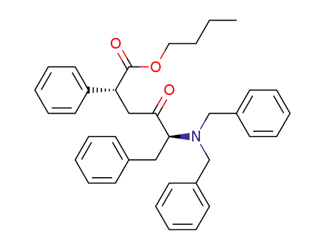Molecular Structure of 180193-77-5 ((2R,5S)-5-Dibenzylamino-4-oxo-2,6-diphenyl-hexanoic acid butyl ester)