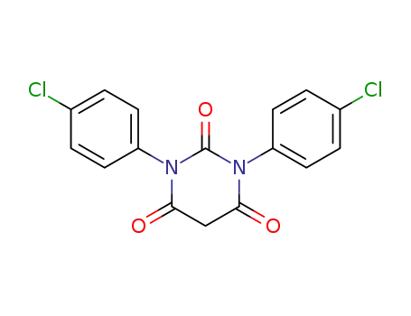 Molecular Structure of 74616-06-1 (2,4,6(1H,3H,5H)-Pyrimidinetrione, 1,3-bis(4-chlorophenyl)-)