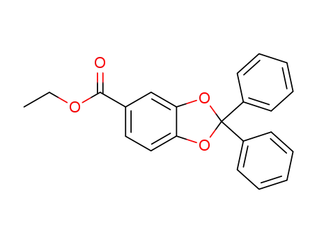 Molecular Structure of 152361-07-4 (2,2-Diphenyl-1,3-benzodioxolane-5-carboxylic acid, ethyl ester)