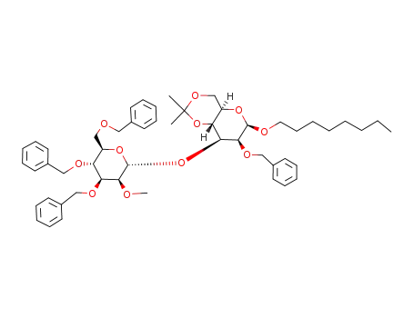 Octyl-O-(3,4,6-tri-O-benzyl-2-O-methyl-α-D-mannopyranosyl)-(1->3)-2-O-benzyl-4,6-O-isopropyliden-β-mannopyranosid