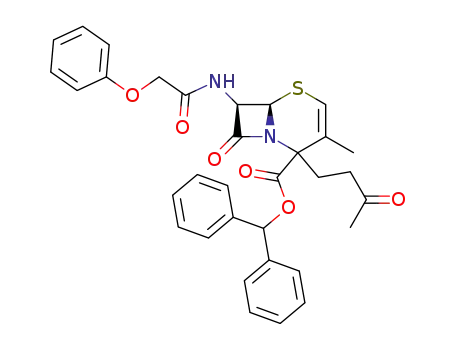 (6R,7R)-3-Methyl-8-oxo-2-(3-oxo-butyl)-7-(2-phenoxy-acetylamino)-5-thia-1-aza-bicyclo[4.2.0]oct-3-ene-2-carboxylic acid benzhydryl ester