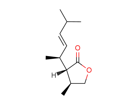 Molecular Structure of 106237-50-7 (4(S)-methyl-3(S)-(1(S),4-dimethyl-2(E)-pentenyl)dihydro-2(3H)-furanone)