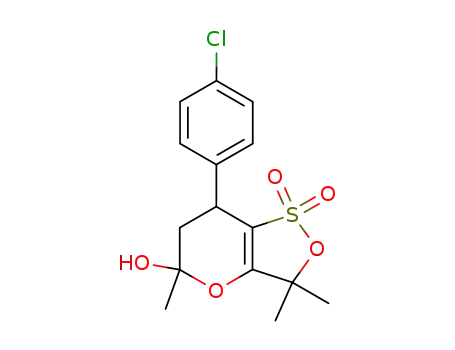7-(4-Chlorphenyl)-3,3,5-trimethyl-3,5,6,7-tetrahydropyrano<3,2-c>1,2-oxathiol-5-ol-1,1-dioxid