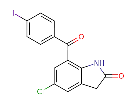 Molecular Structure of 91714-35-1 (2H-Indol-2-one, 5-chloro-1,3-dihydro-7-(4-iodobenzoyl)-)