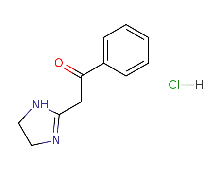 Molecular Structure of 112030-65-6 (Ethanone, 2-(4,5-dihydro-1H-imidazol-2-yl)-1-phenyl-,
monohydrochloride)